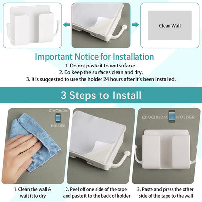 OIVO INDIA Self Adhesive White Wall Mount Mobile Holder