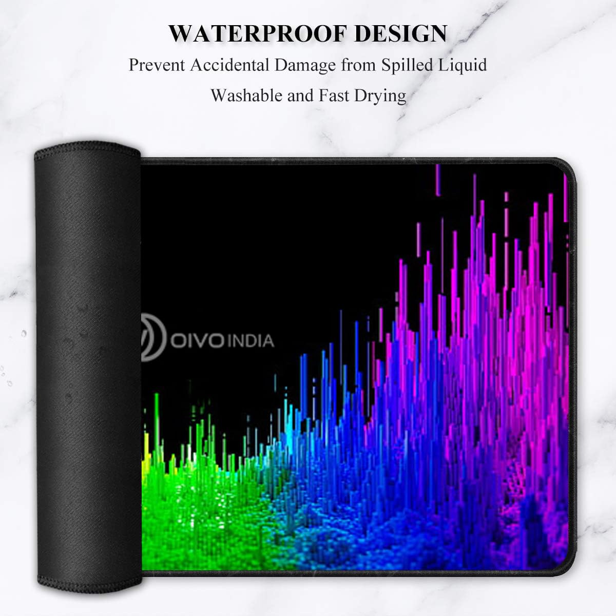 OIVO INDIA Extended (800 mm x 300 mm) Gaming Mouse Pad| Stitched Edges| Non-Slip Rubber Base|Computer Laptop|Keyboard Mouse Pad for Office and Home (Multicolor)