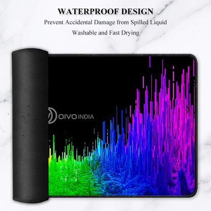 OIVO INDIA Extended (800 mm x 300 mm) Gaming Mouse Pad| Stitched Edges| Non-Slip Rubber Base|Computer Laptop|Keyboard Mouse Pad for Office and Home (Multicolor)