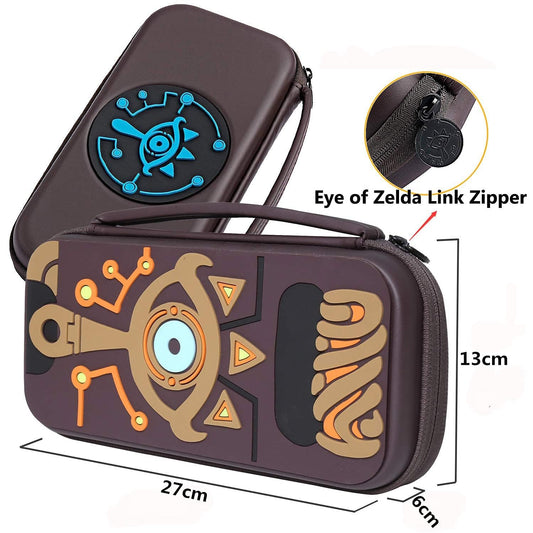 OIVO INDIA Hard Shell Travel Case Pouch Compatible with Nintendo Switch Console, Portable Carrying Case for Switch & Accessories Protective Box (Brown Zelda)