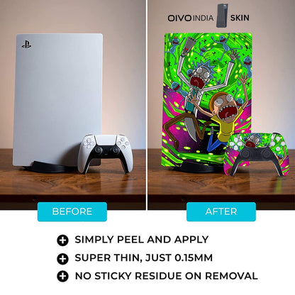 OIVO INDIA Ps5 Skin Protector for Playstation5 Console Wrap Sticker Skin with 2 Wireless Controller Decal Sticker (Multicolor,Anime) [video game] [video game]