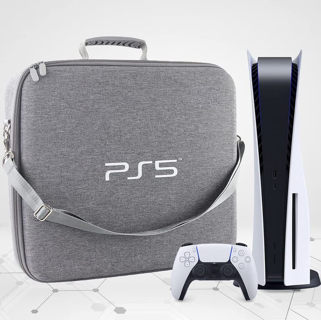 OIVO INDIA Stylish Nylon Grey Hard Carrying Storage Case Compatible for PS5 (PlayStation 5 Bag) [Video Game]