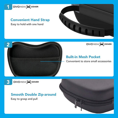 OIVO INDIA Hard Shell Water-Resistant PS5 Carrying Bag Compatible for PlayStation 5 Disc/Digital Version with Black Controller Case(Bag, 2 Controller Case)