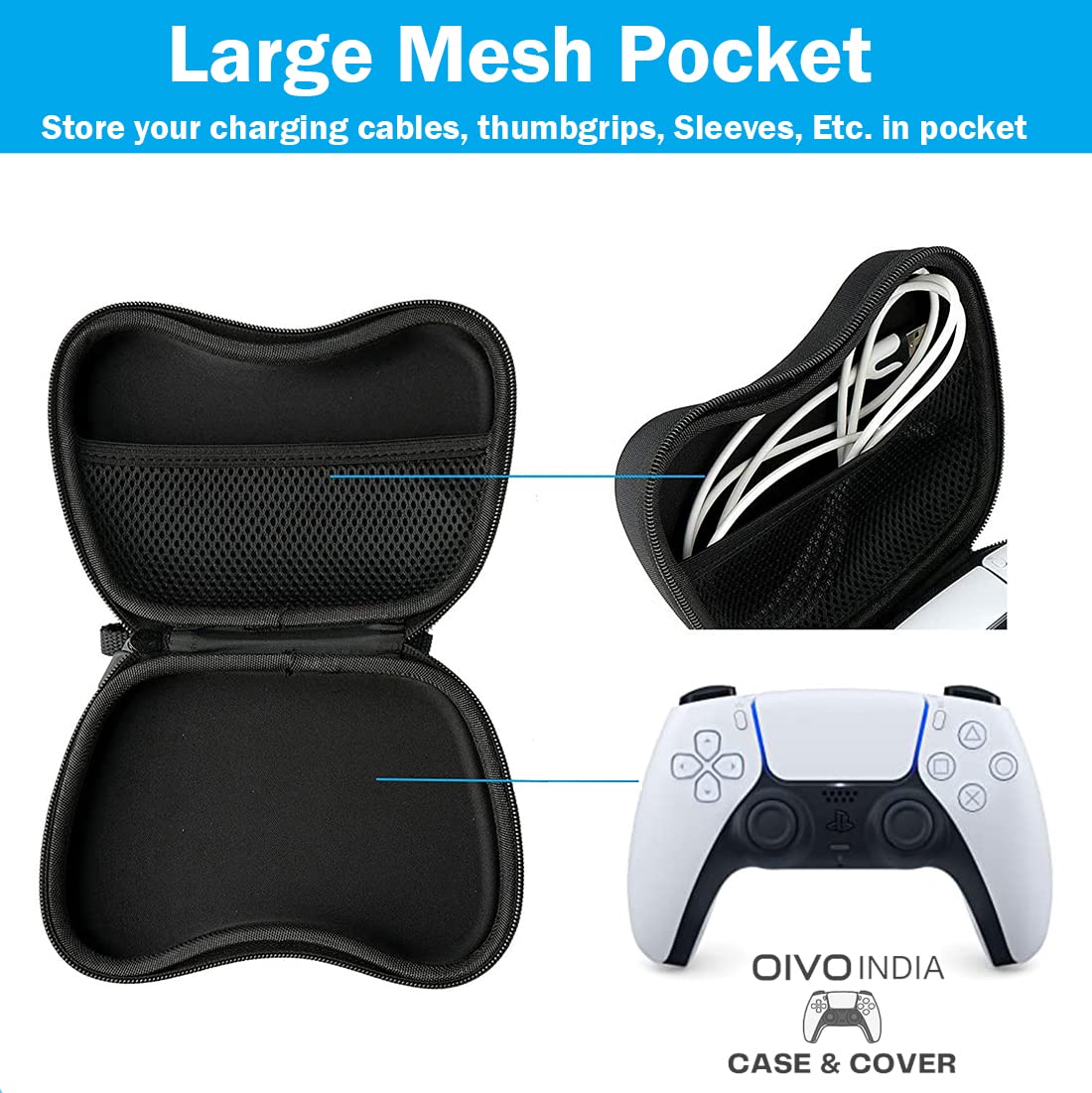 OIVO INDIA Universal Travel EVA Game Controller Carrying Case |Pack of 2| Gaming Accessory Box (Compatible 1for Xbox One, Xbox, Xbox 360, PS3, PS4, PS5 PS2) [Video Game]
