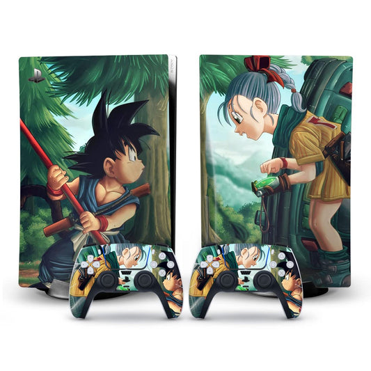 OIVO INDIA Ps5 Skin Protector for Playstation5 Console Wrap Sticker Skin with 2 Wireless Controller Decal Sticker (Multicolor,Goku) [video game] [video game]