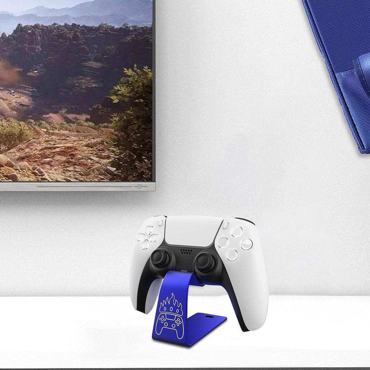 OIVO INDIA Universal Game Controller Holder Blue Aluminum Alloy Holder, Mount Bracket, Perfect for PS5 Gamepad, Built-in Anti-Slip Pad Stand (PS5, XBOX, Nintendo Pro)