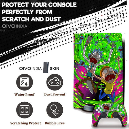 OIVO INDIA Ps5 Skin Protector for Playstation5 Console Wrap Sticker Skin with 2 Wireless Controller Decal Sticker (Multicolor,Anime) [video game] [video game]