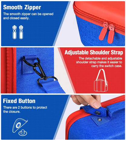 OIVO INDIA Travel Case Compatible for Nintendo Switch and Switch OLED ,Travel Carrying Case Storage Bag Protective Hard Shell for Controller & Accessories with Shoulder Strap