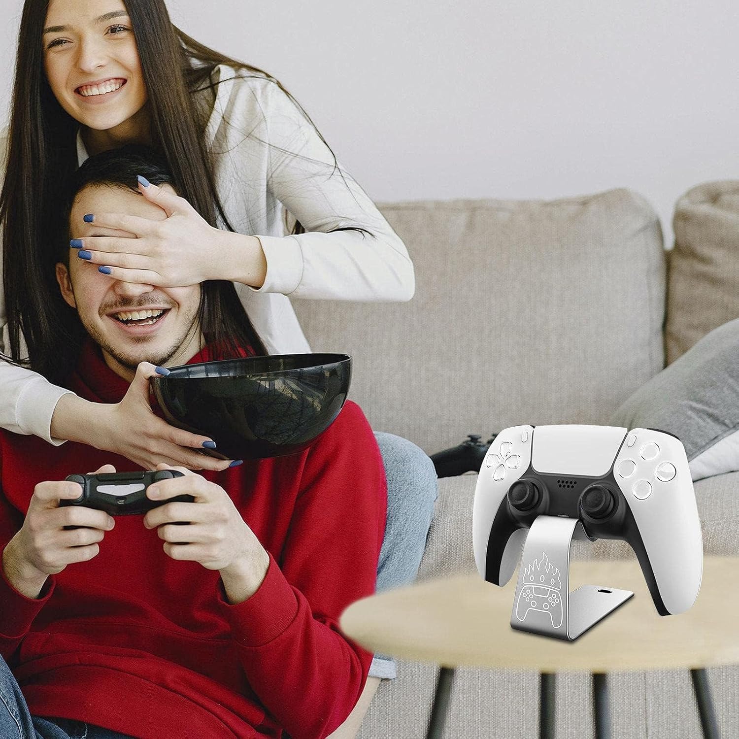 OIVO INDIA Universal Game Controller Holder Grey Aluminum Alloy Holder, Mount Bracket, Perfect for PS5 Gamepad, Built-in Anti-Slip Pad Stand (PS5, XBOX, Nintendo Pro)
