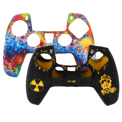OIVO INDIA Black Skull and Colorful Controller Silicone Cover Case PS5 Controller Skin Anti Slip Protective Case Sleeve Compatible for Sony PlayStation 5 Controller (Combo of 2)