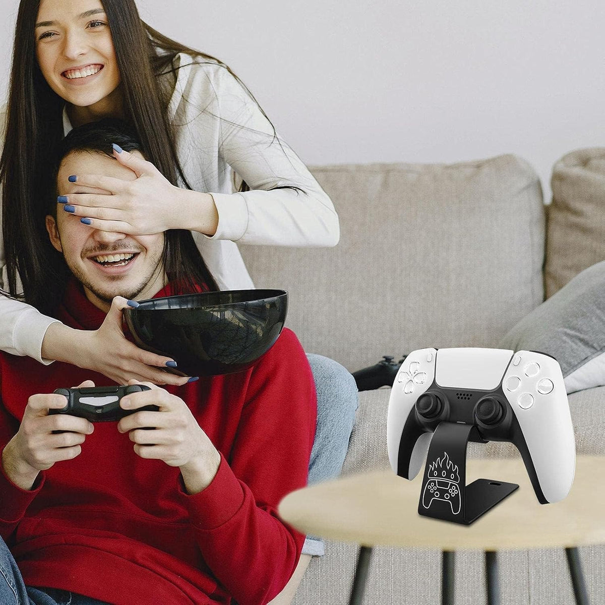 OIVO INDIA Universal Game Controller Holder Black Aluminum Alloy Holder, Mount Bracket, Perfect for PS5 Gamepad, Built-in Anti-Slip Pad Stand (PS5, XBOX, Nintendo Pro)